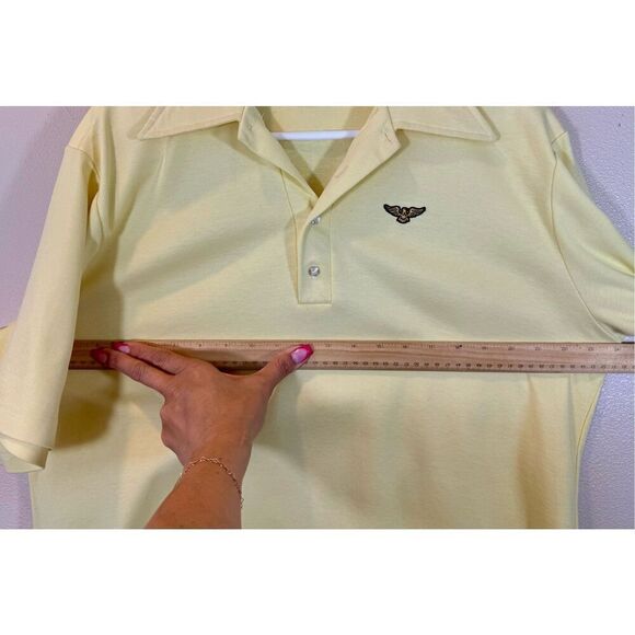 Vintage Rare 70s/Early 80s Stan Smith by Duofold Light Yellow Polo Men’s Large - Picture 7 of 8